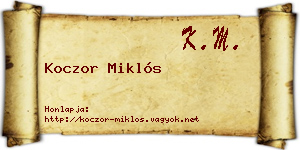 Koczor Miklós névjegykártya
