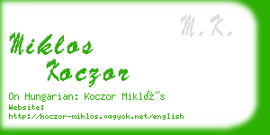 miklos koczor business card